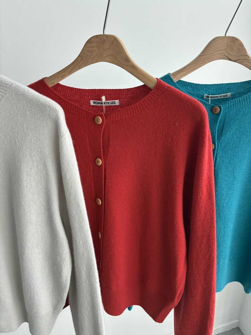 ROMANTICIZE東大門代購女裝新款熱賣休閑人氣針織衫圓領開衫ROMANTICIZE針織衫