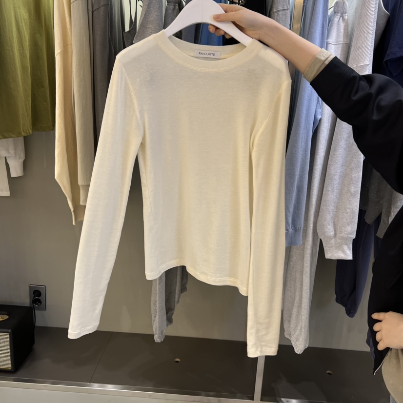 FAVE/FAVOURITE東大門實拍女士新品人氣26春夏長袖T恤天絲FAVE/FAVOURITE長袖T恤圖色1