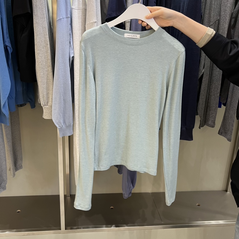 FAVE/FAVOURITE東大門實拍女士新品人氣26春夏長袖T恤天絲FAVE/FAVOURITE長袖T恤圖色2