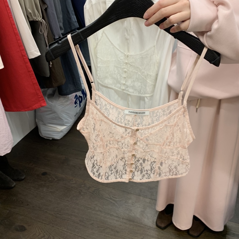 UNANSWERED-MYSTERY/FIFO韓國直郵女士新款時尚吊帶背心不含內搭蕾絲UNANSWERED-MYSTERY/FIFO吊帶/背心圖色3