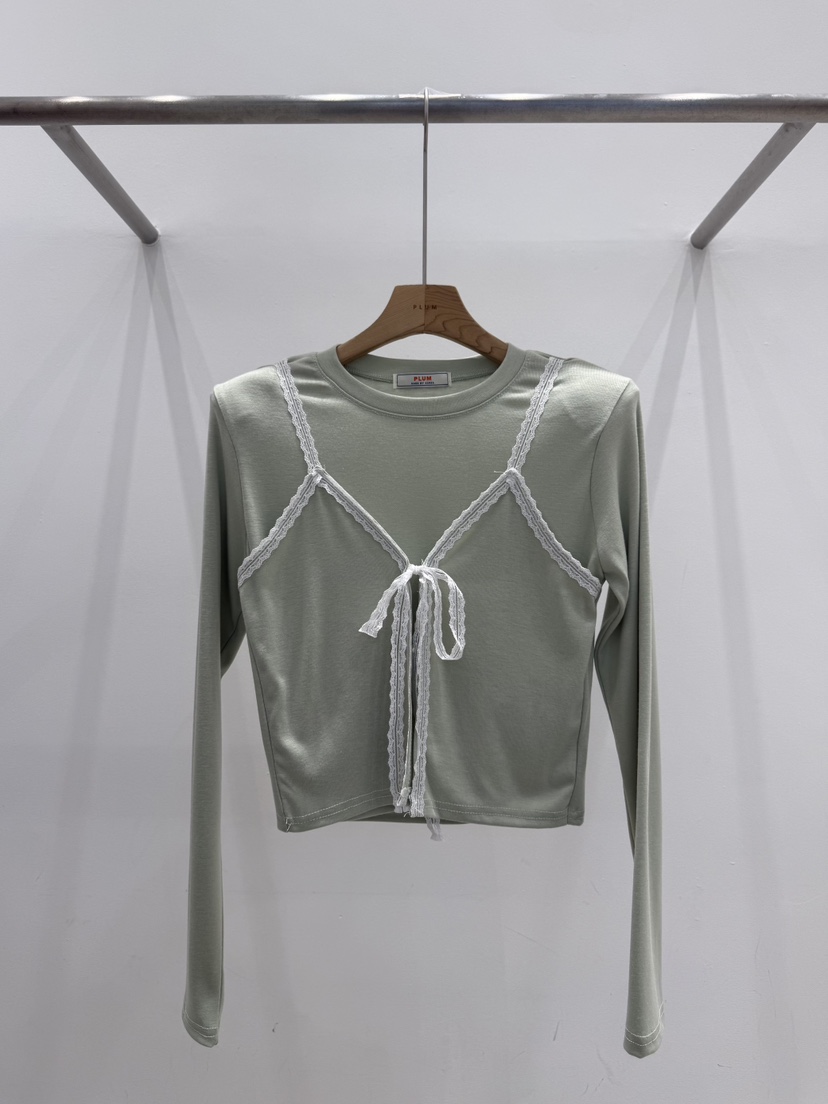 PLUM-Q/IFYOUSAYSO東大門實拍女裝新品休閑長袖T恤假兩件PLUM-Q/IFYOUSAYSO長袖T恤圖色2