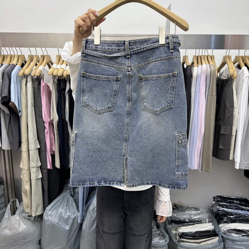 SPECIAL韓國直郵女裝新款26春夏半身裙中短裙含腰繩口袋系帶SPECIAL半身裙/中短裙