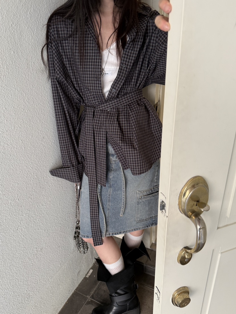 SPECIAL韓國直郵女裝新款26春夏半身裙中短裙含腰繩口袋系帶SPECIAL半身裙/中短裙