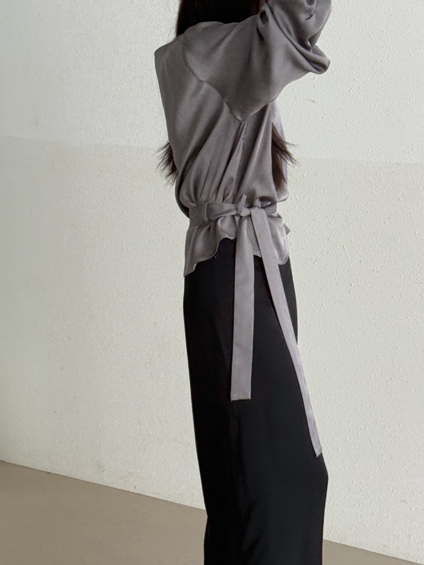 LE AVE東大門代購女裝新款人氣休閑26春夏襯衫蕾絲衫含腰帶LE AVE襯衫/蕾絲衫