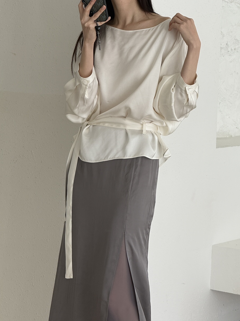 LE AVE東大門代購女裝新款人氣休閑26春夏襯衫蕾絲衫含腰帶LE AVE襯衫/蕾絲衫