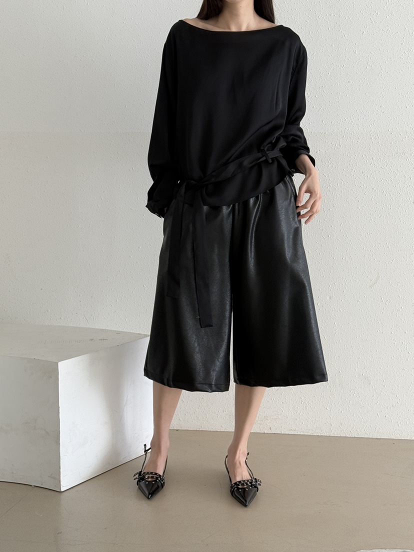 LE AVE東大門代購女裝新款人氣休閑26春夏襯衫蕾絲衫含腰帶LE AVE襯衫/蕾絲衫