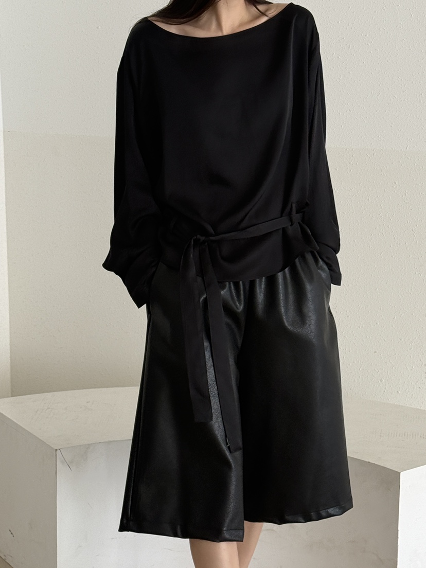 LE AVE東大門代購女裝新款人氣休閑26春夏襯衫蕾絲衫含腰帶LE AVE襯衫/蕾絲衫