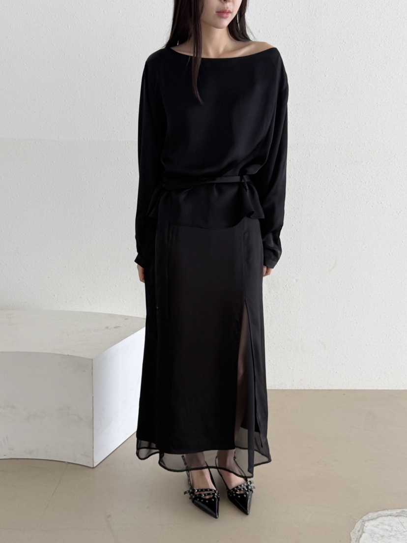 LE AVE東大門代購女裝新款人氣休閑26春夏襯衫蕾絲衫含腰帶LE AVE襯衫/蕾絲衫