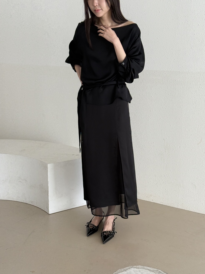 LE AVE東大門代購女裝新款人氣休閑26春夏襯衫蕾絲衫含腰帶LE AVE襯衫/蕾絲衫