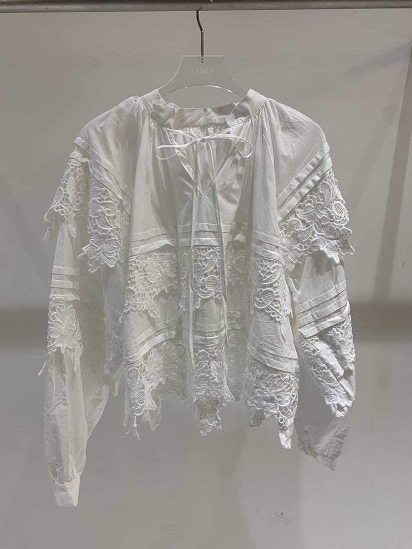 FABRIC韓國直郵女士新品推薦熱賣26春夏職業時尚襯衫蕾絲衫FABRIC襯衫/蕾絲衫