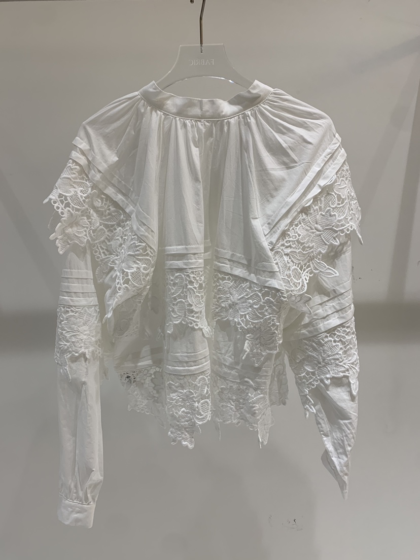 FABRIC韓國直郵女士新品推薦熱賣26春夏職業時尚襯衫蕾絲衫FABRIC襯衫/蕾絲衫圖色1