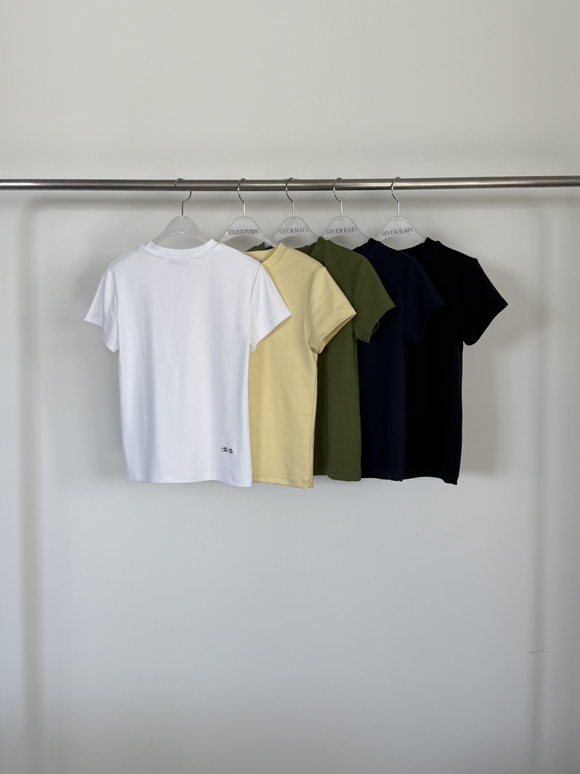 RIVER RAIN韓國直郵女士新品推薦熱賣休閑時尚26春夏T恤刺繡RIVER RAINT恤
