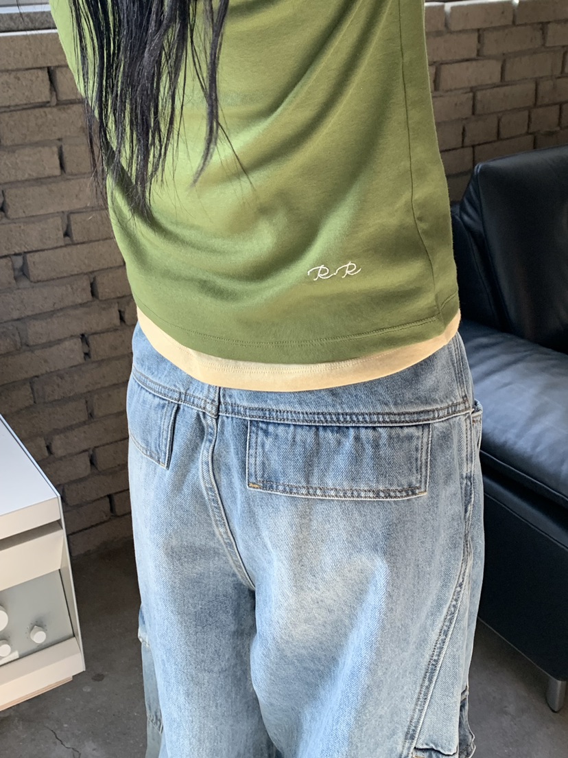 RIVER RAIN韓國直郵女士新品推薦熱賣休閑時尚26春夏T恤刺繡RIVER RAINT恤