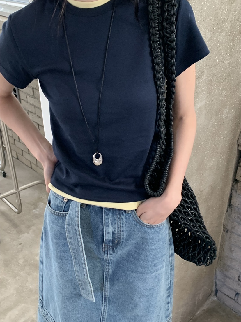 RIVER RAIN韓國直郵女士新品推薦熱賣休閑時尚26春夏T恤刺繡RIVER RAINT恤