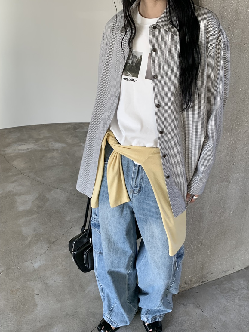 RIVER RAIN東大門代購女裝新品人氣26春夏襯衫蕾絲衫格子RIVER RAIN襯衫/蕾絲衫