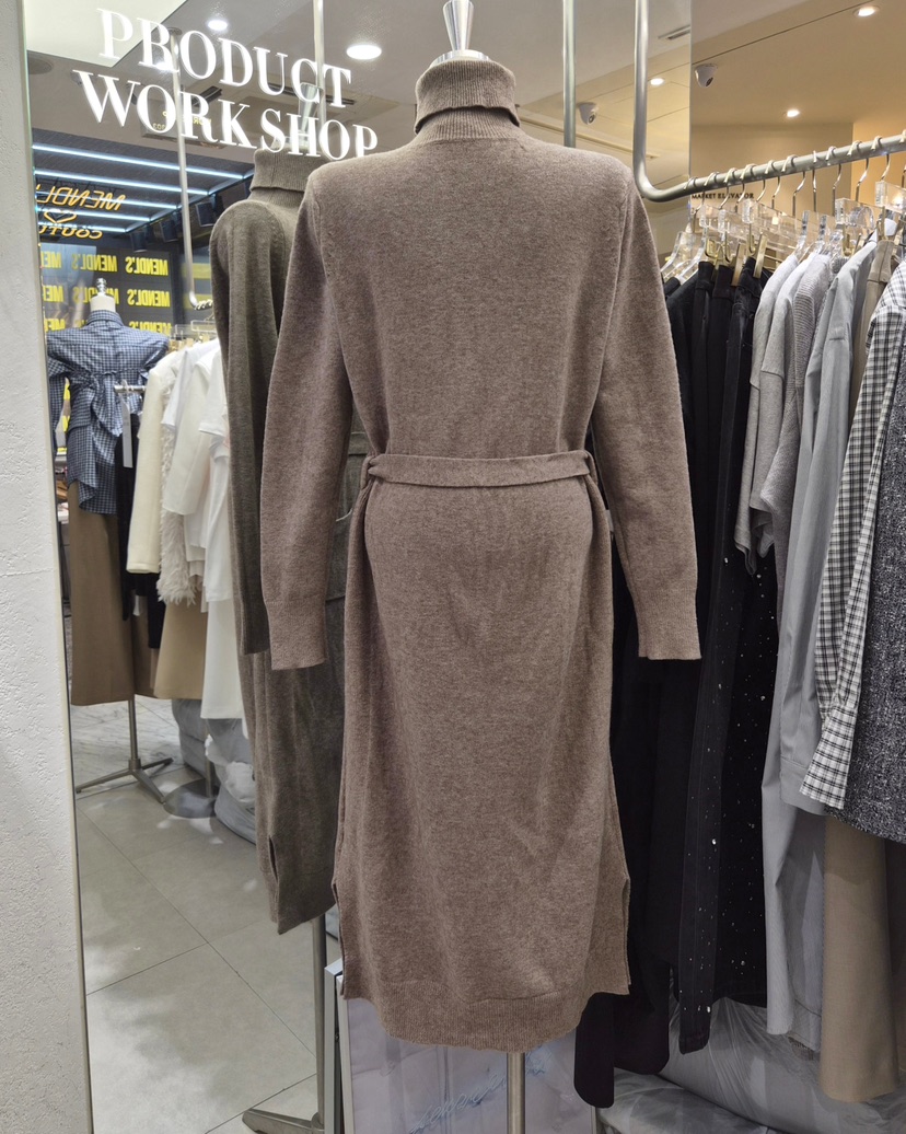 WORK SHOP東大門代購女裝新款推薦熱賣連衣裙含腰帶羊絨Work_shop連衣裙