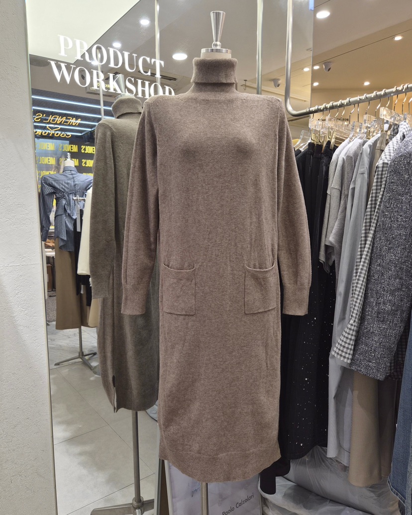 WORK SHOP東大門代購女裝新款推薦熱賣連衣裙含腰帶羊絨Work_shop連衣裙