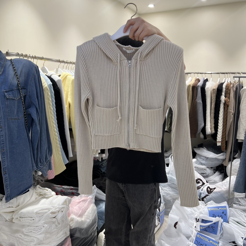ENDOLPHIN韓國直郵女裝新款推薦職業26春夏針織衫連帽拉鏈衫ENDOLPHIN針織衫圖色5