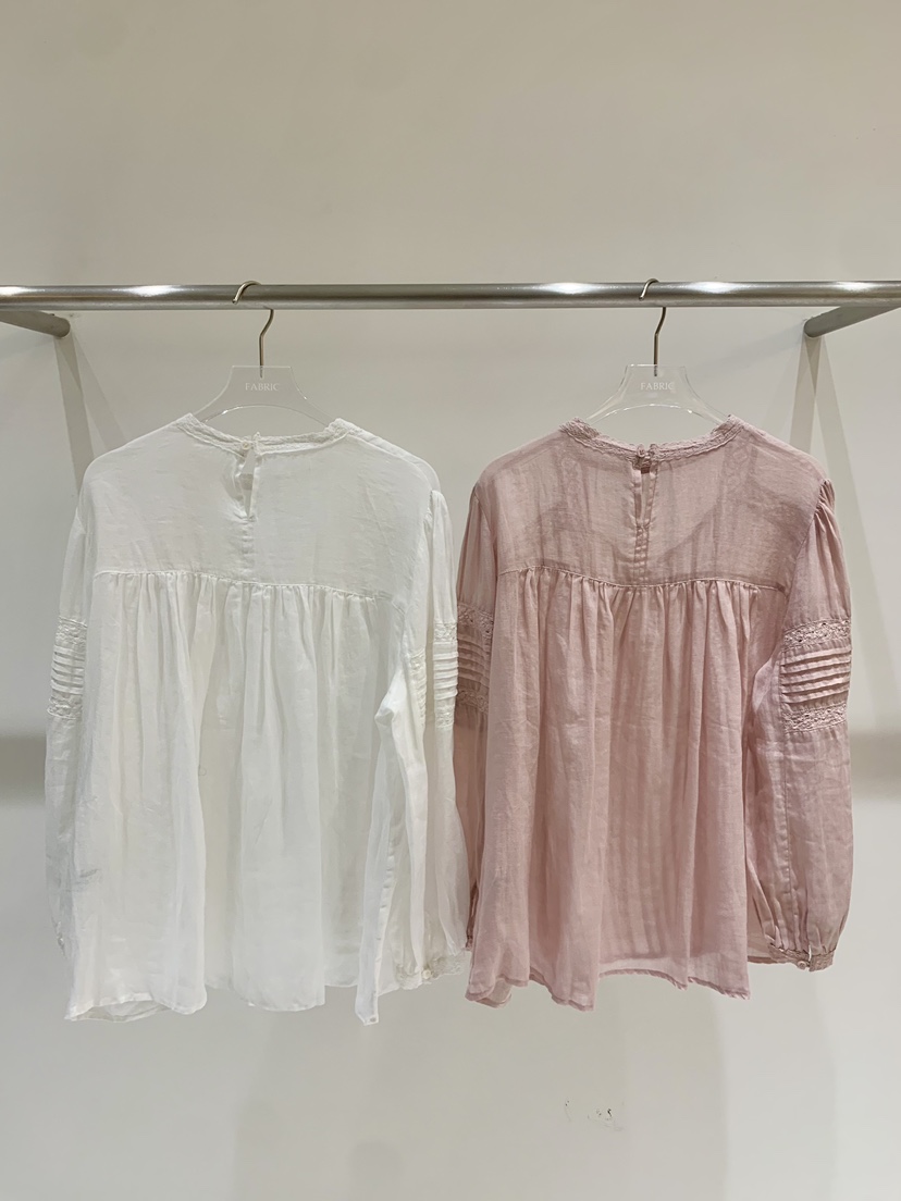 FABRIC韓國代購女裝新品時尚熱賣推薦真品襯衫蕾絲衫褶裥FABRIC襯衫/蕾絲衫