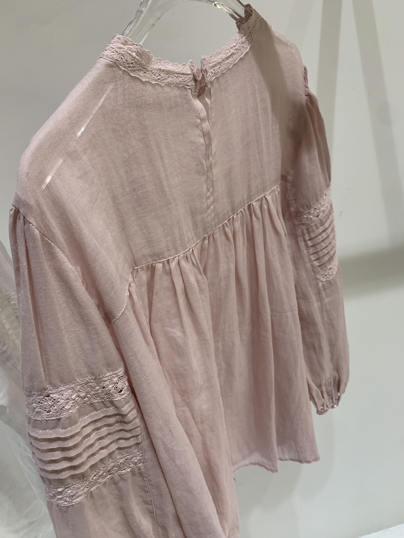 FABRIC韓國代購女裝新品時尚熱賣推薦真品襯衫蕾絲衫褶裥FABRIC襯衫/蕾絲衫