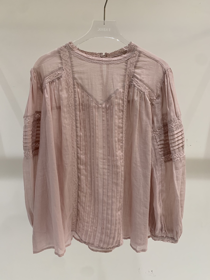 FABRIC韓國代購女裝新品時尚熱賣推薦真品襯衫蕾絲衫褶裥FABRIC襯衫/蕾絲衫圖色2