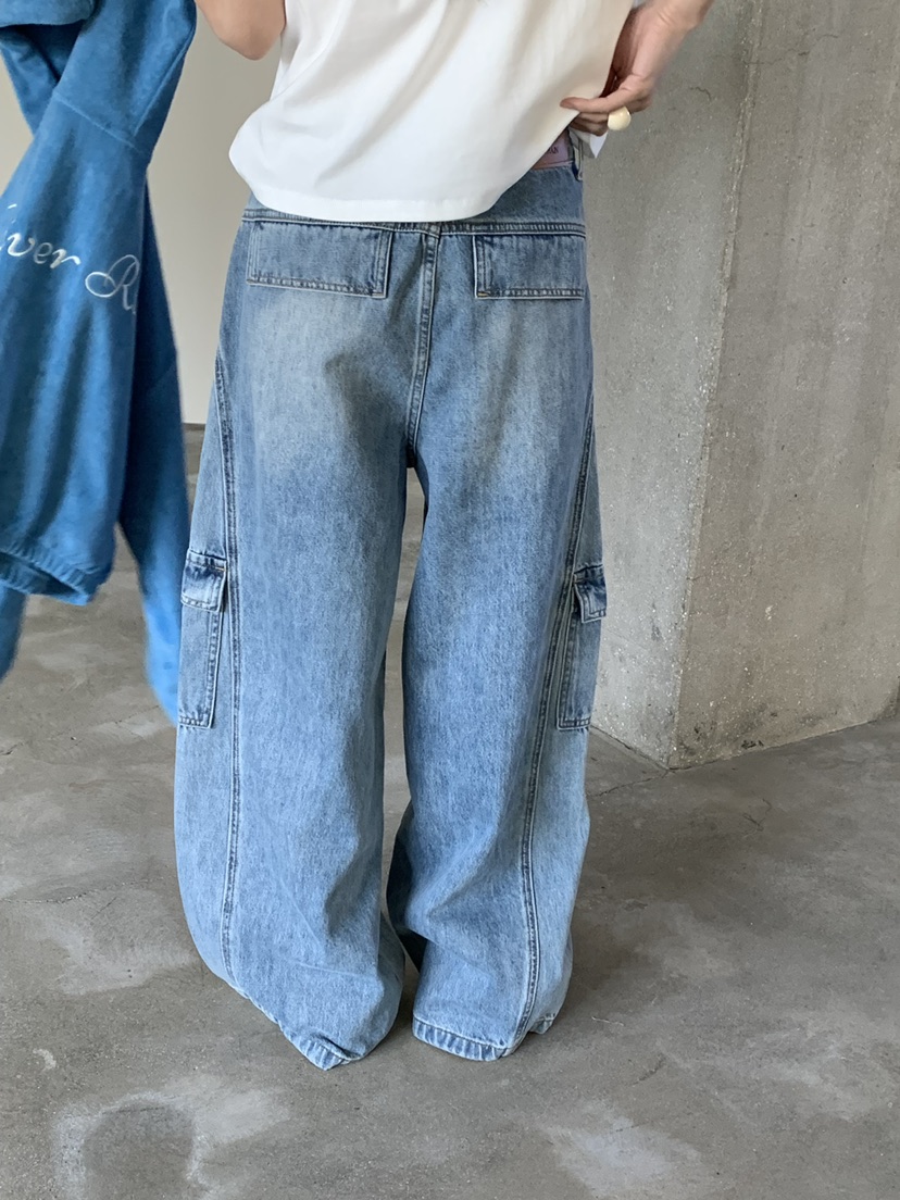 RIVER RAIN東大門直郵女裝新品休閑人氣真品時尚牛仔褲工裝RIVER RAIN牛仔褲