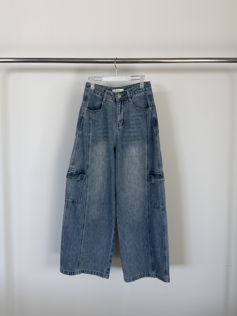 RIVER RAIN東大門直郵女裝新品休閑人氣真品時尚牛仔褲工裝RIVER RAIN牛仔褲圖色2