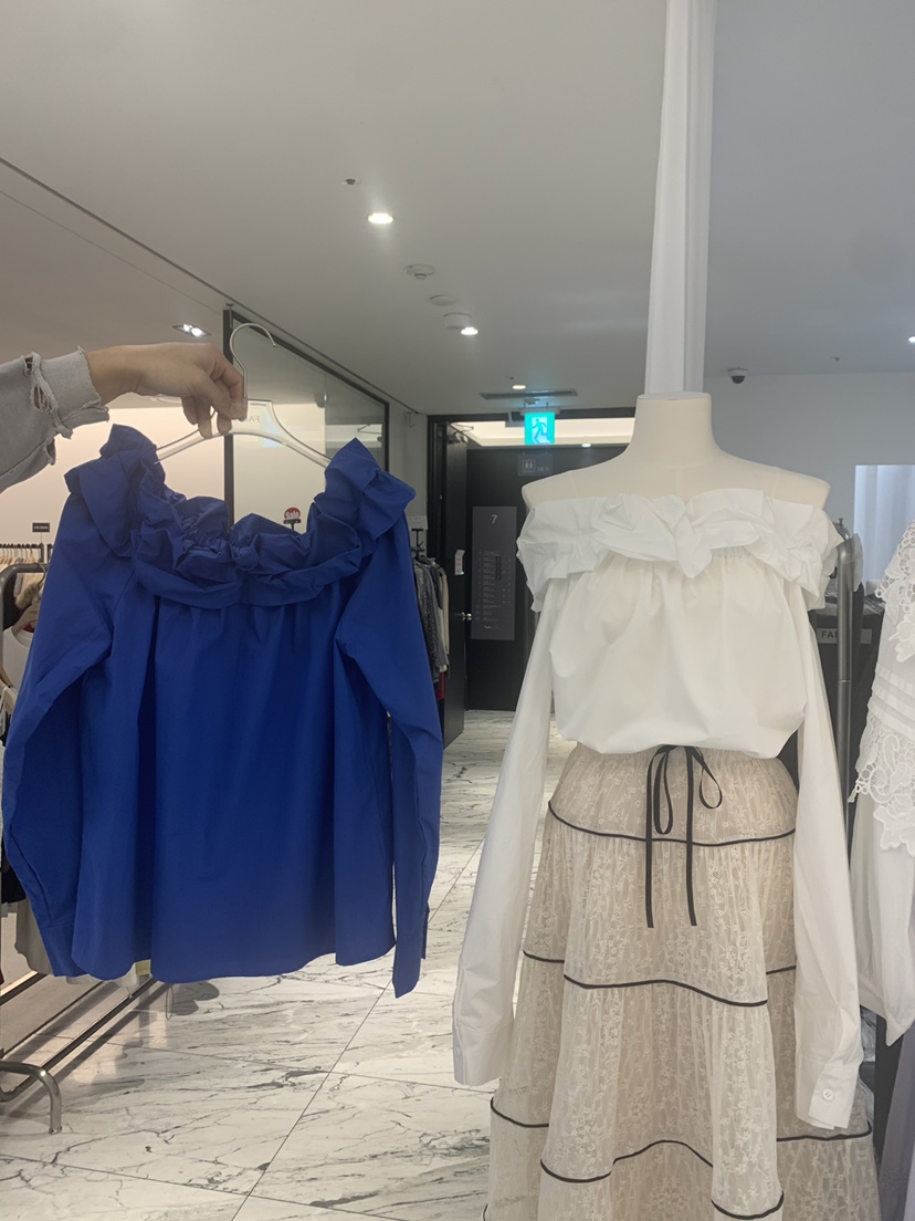 FABRIC韓國代購女裝新品人氣真品職業推薦休閑襯衫蕾絲衫FABRIC襯衫/蕾絲衫