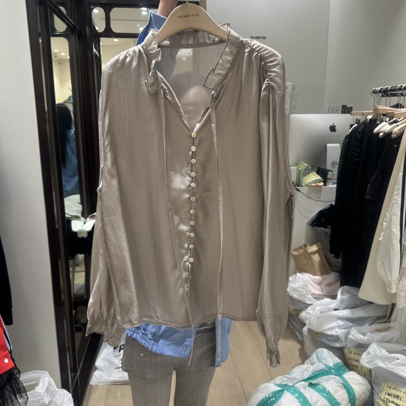 THEMORYPARK韓國直郵女士新款26春夏真品職業推薦襯衫蕾絲衫THE MORY PARK襯衫/蕾絲衫圖色1