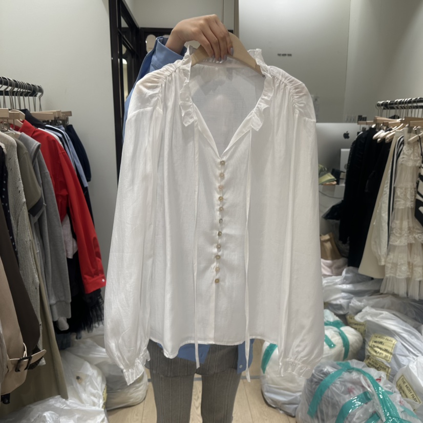 THEMORYPARK韓國直郵女士新款26春夏真品職業推薦襯衫蕾絲衫THE MORY PARK襯衫/蕾絲衫圖色2