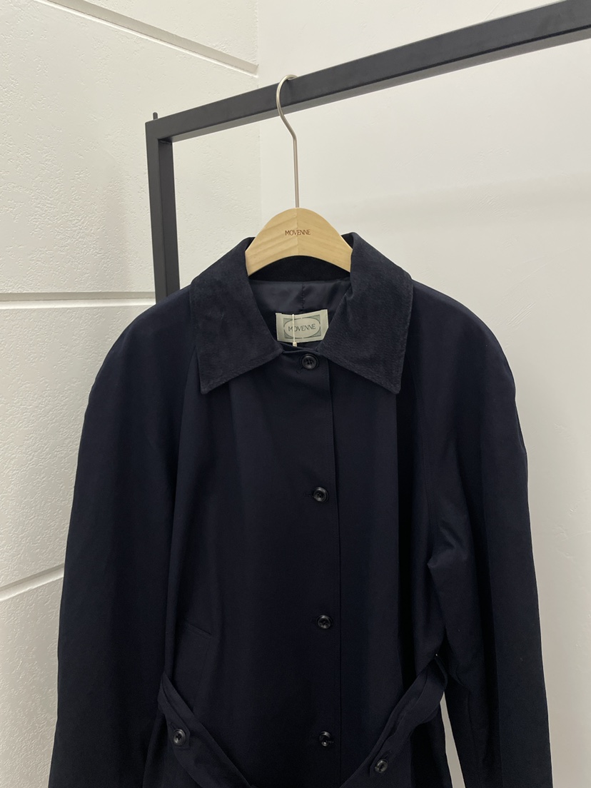 MOVENNE東大門直郵女裝新款26春季時尚長款風衣含腰帶絨面革MOVENNE長款風衣