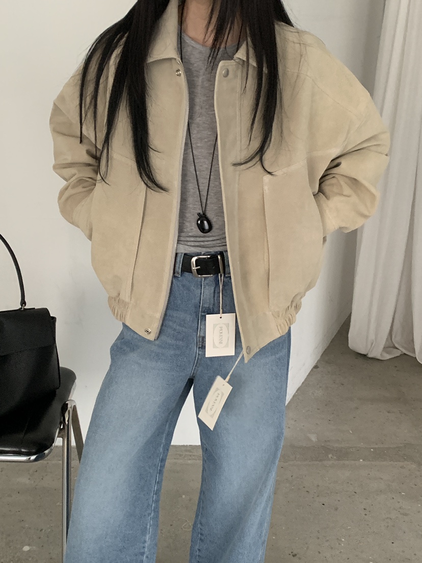 MOVENNE韓國代購女士新品熱賣時尚職業推薦人氣夾克絨面革MOVENNE夾克