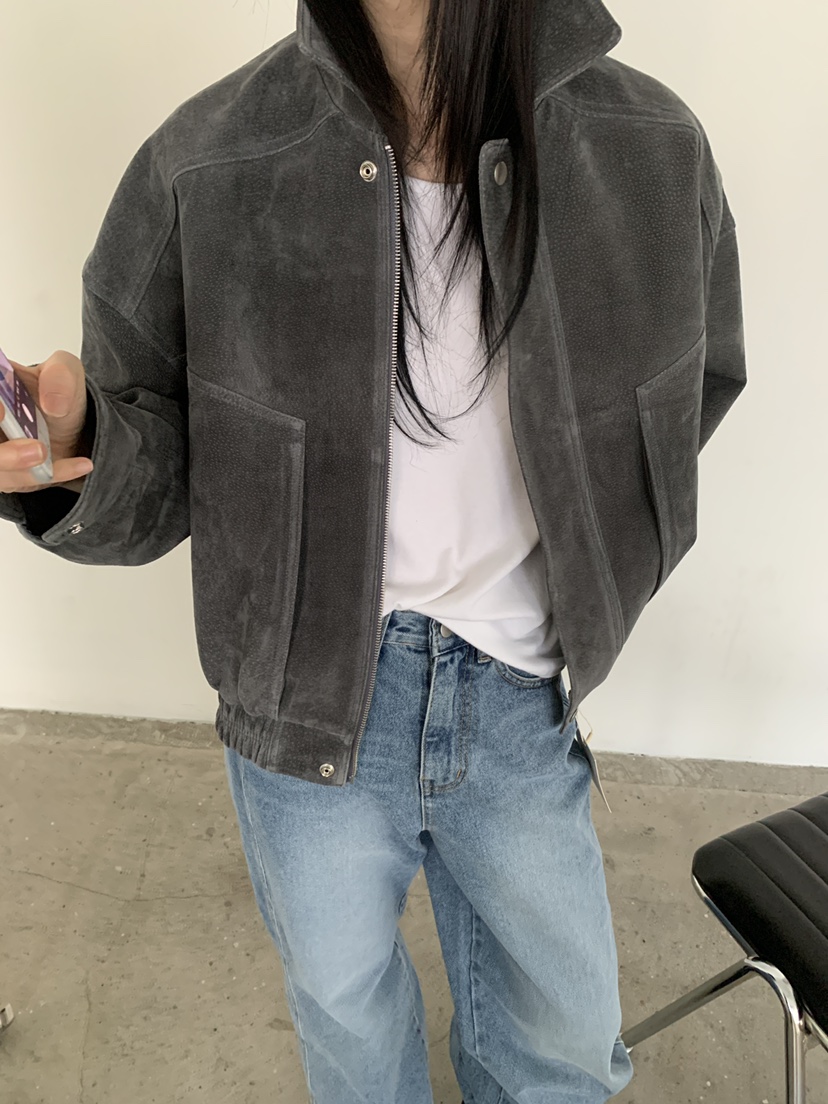 MOVENNE韓國代購女士新品熱賣時尚職業推薦人氣夾克絨面革MOVENNE夾克