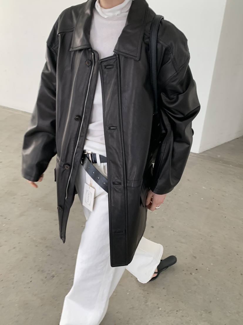 MOVENNE韓國直郵女士新款休閑推薦26春季人氣時尚皮衣羊皮MOVENNE皮衣