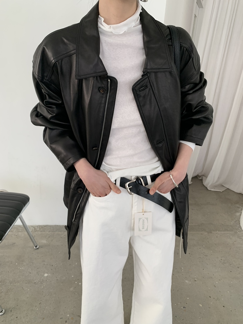 MOVENNE韓國直郵女士新款休閑推薦26春季人氣時尚皮衣羊皮MOVENNE皮衣