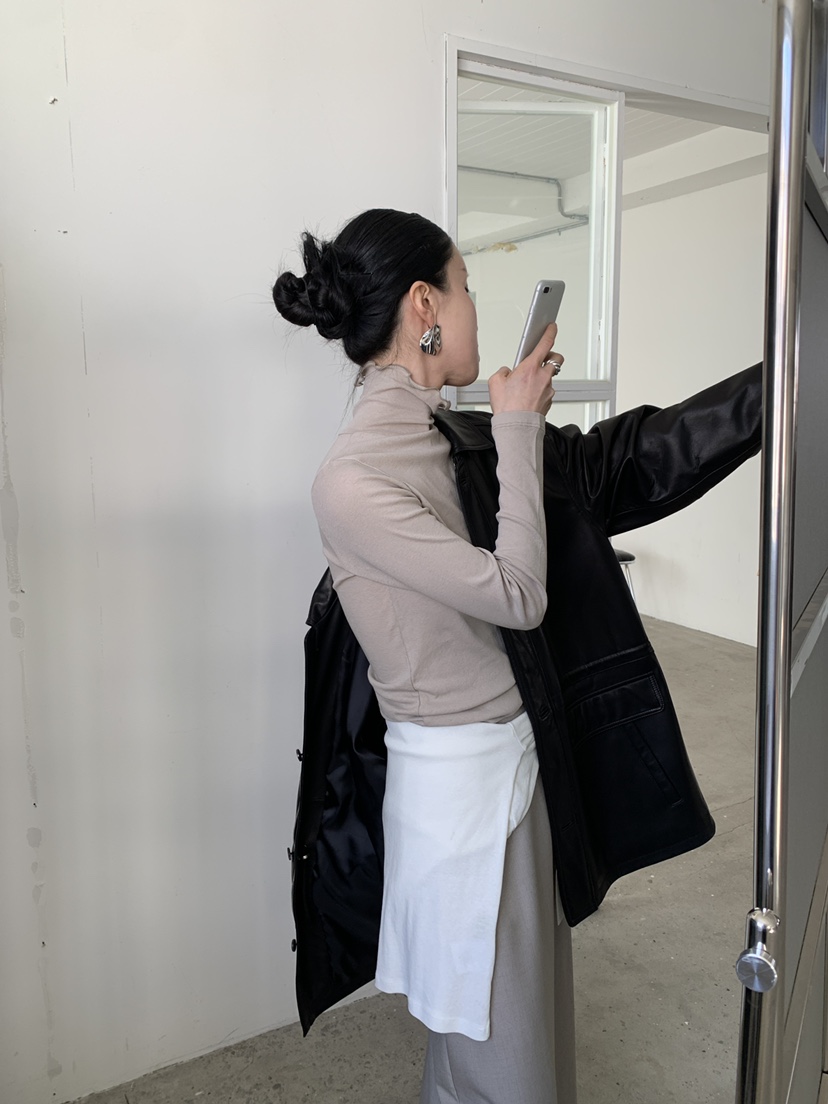 MOVENNE韓國直郵女士新款休閑推薦26春季人氣時尚皮衣羊皮MOVENNE皮衣