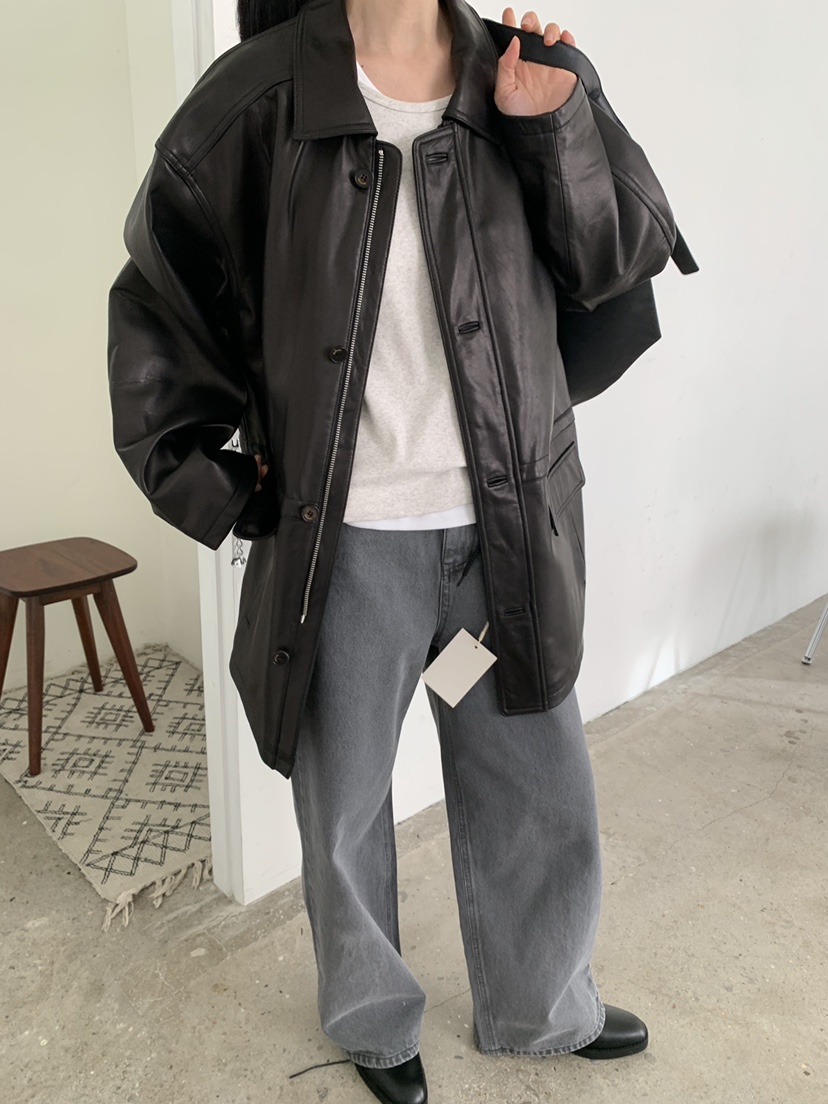 MOVENNE韓國直郵女士新款休閑推薦26春季人氣時尚皮衣羊皮MOVENNE皮衣