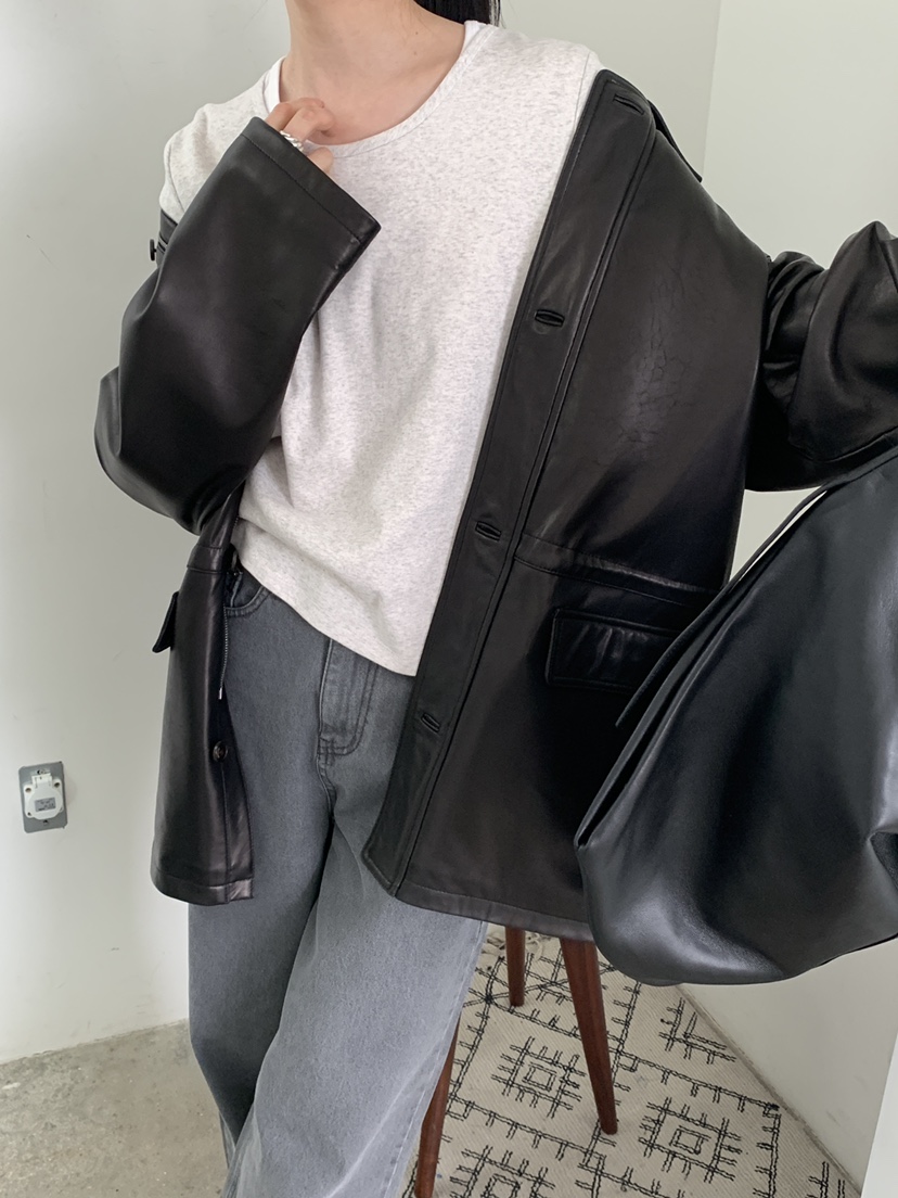 MOVENNE韓國直郵女士新款休閑推薦26春季人氣時尚皮衣羊皮MOVENNE皮衣