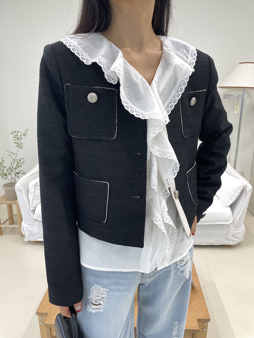 EDITION-P東大門直郵女士新品休閑人氣推薦職業夾克粗花呢EDITION/CHAHEE夾克