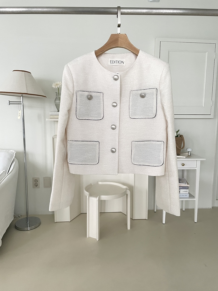 EDITION-P東大門直郵女士新品休閑人氣推薦職業夾克粗花呢EDITION/CHAHEE夾克圖色2