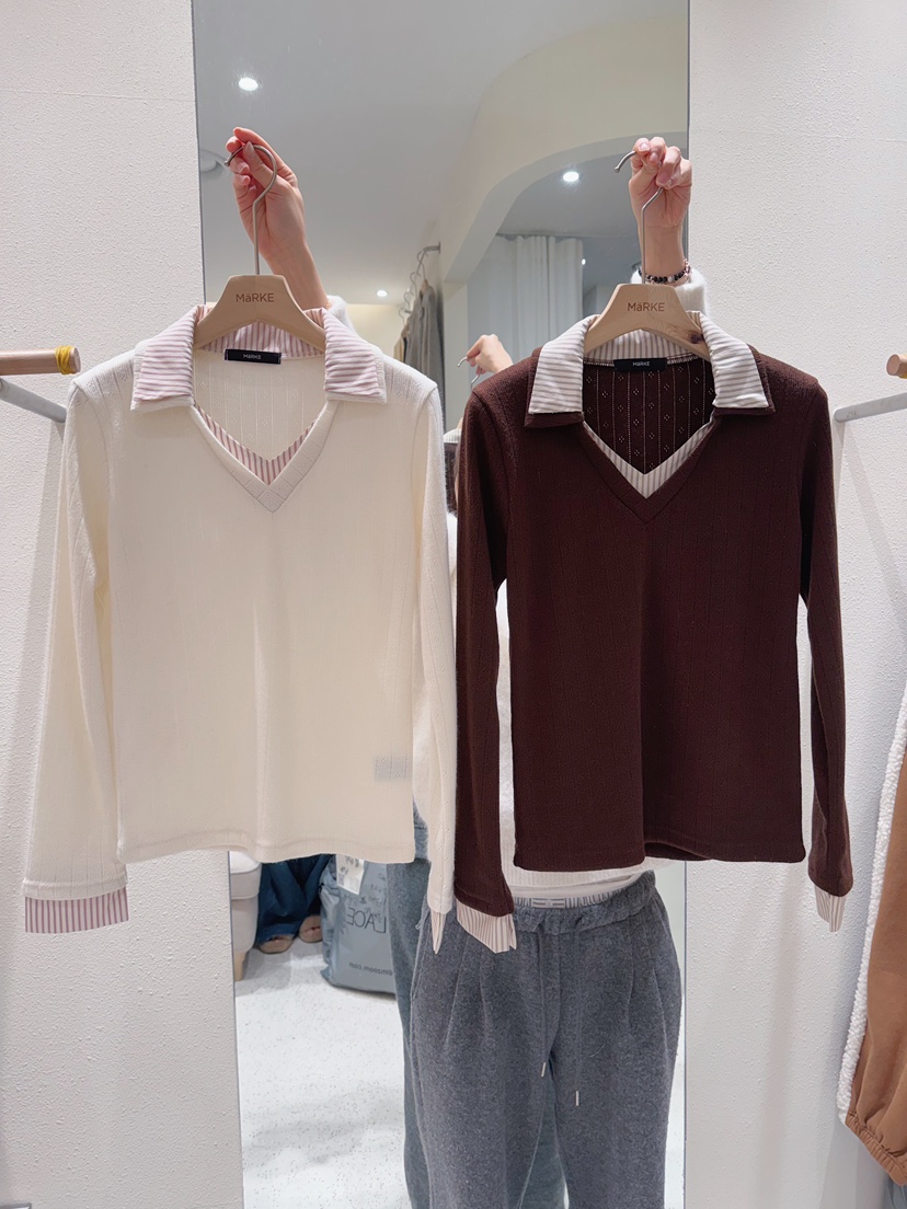 MARKE-P韓國直郵女裝新品推薦熱賣人氣休閑時尚職業長袖T恤MARKE-P長袖T恤