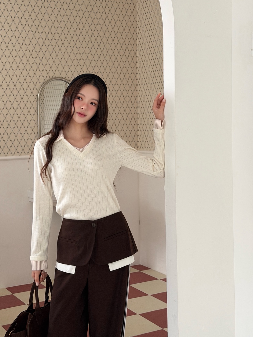 MARKE-P韓國直郵女裝新品推薦熱賣人氣休閑時尚職業長袖T恤MARKE-P長袖T恤