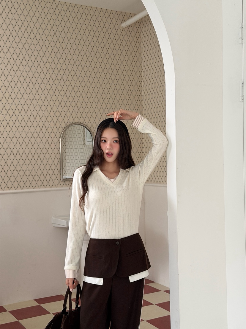 MARKE-P韓國直郵女裝新品推薦熱賣人氣休閑時尚職業長袖T恤MARKE-P長袖T恤