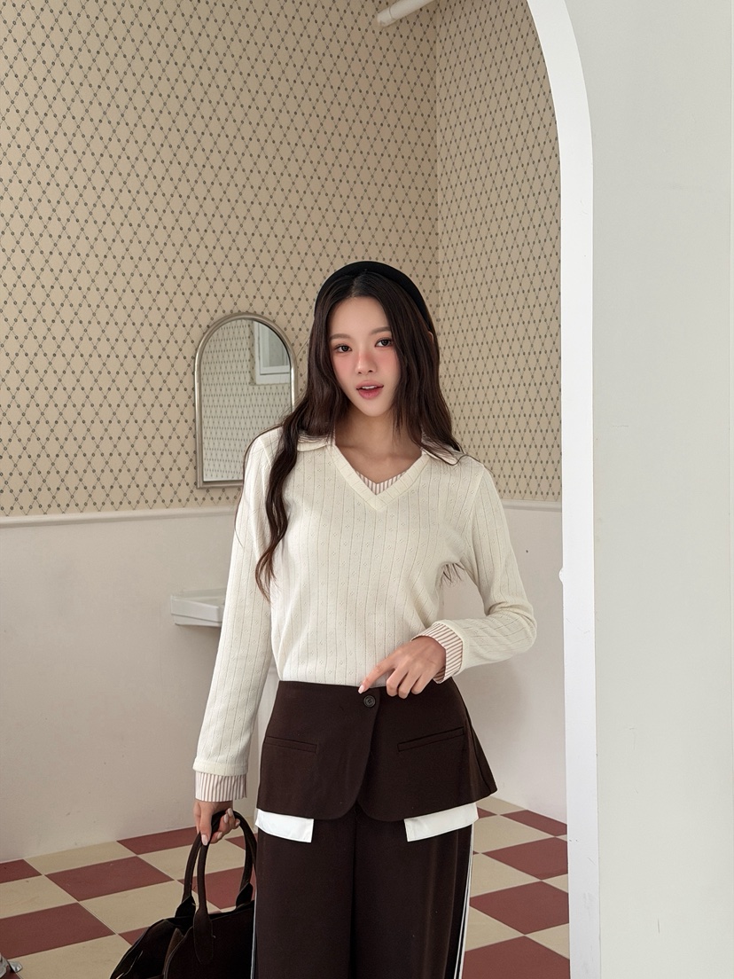 MARKE-P韓國直郵女裝新品推薦熱賣人氣休閑時尚職業長袖T恤MARKE-P長袖T恤