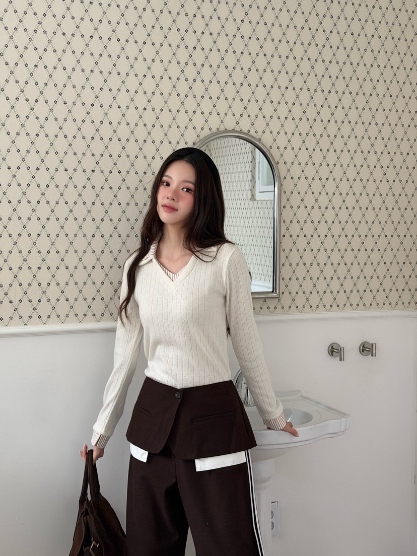 MARKE-P韓國直郵女裝新品推薦熱賣人氣休閑時尚職業長袖T恤MARKE-P長袖T恤