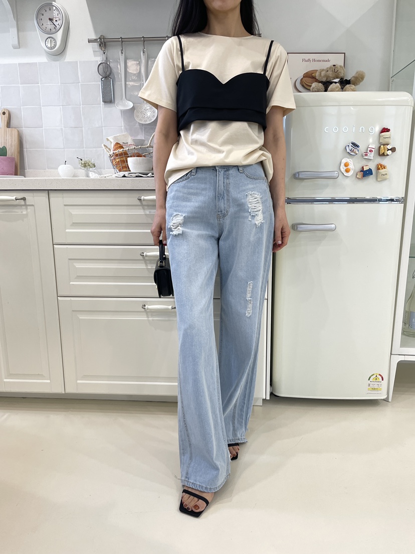 EDITION-P東大門實拍女裝新品職業推薦時尚休閑人氣牛仔褲EDITION/CHAHEE牛仔褲