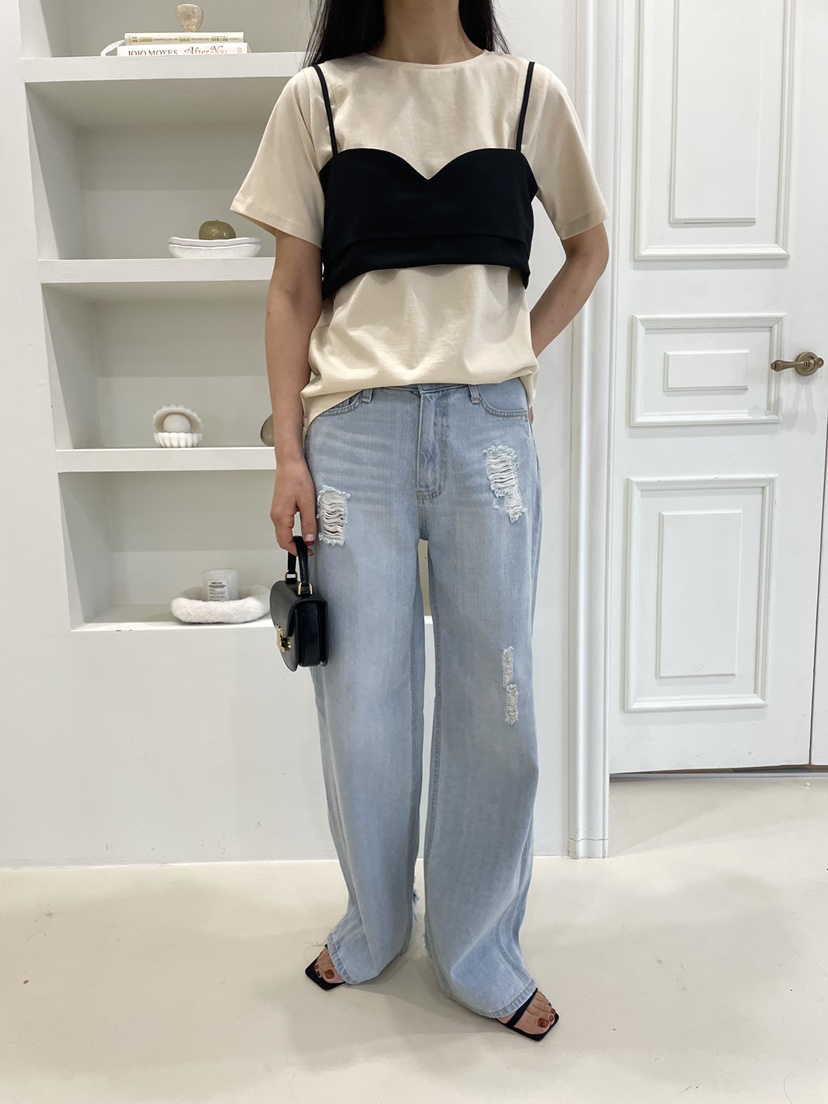 EDITION-P東大門實拍女裝新品職業推薦時尚休閑人氣牛仔褲EDITION/CHAHEE牛仔褲