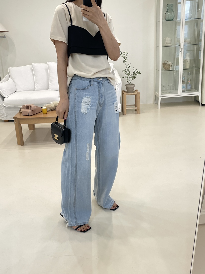 EDITION-P東大門實拍女裝新品職業推薦時尚休閑人氣牛仔褲EDITION/CHAHEE牛仔褲