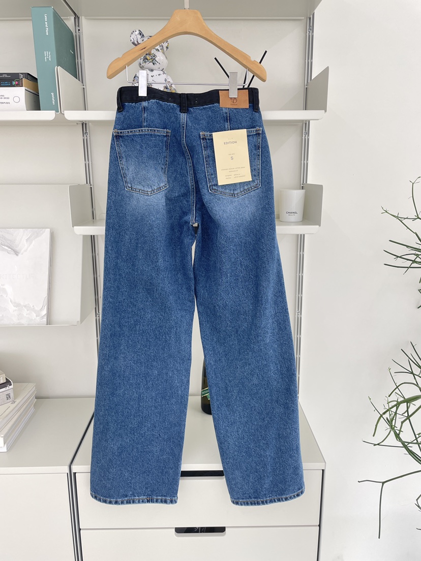 EDITION-P東大門代購女士新款職業熱賣時尚休閑牛仔褲紐扣EDITION/CHAHEE牛仔褲