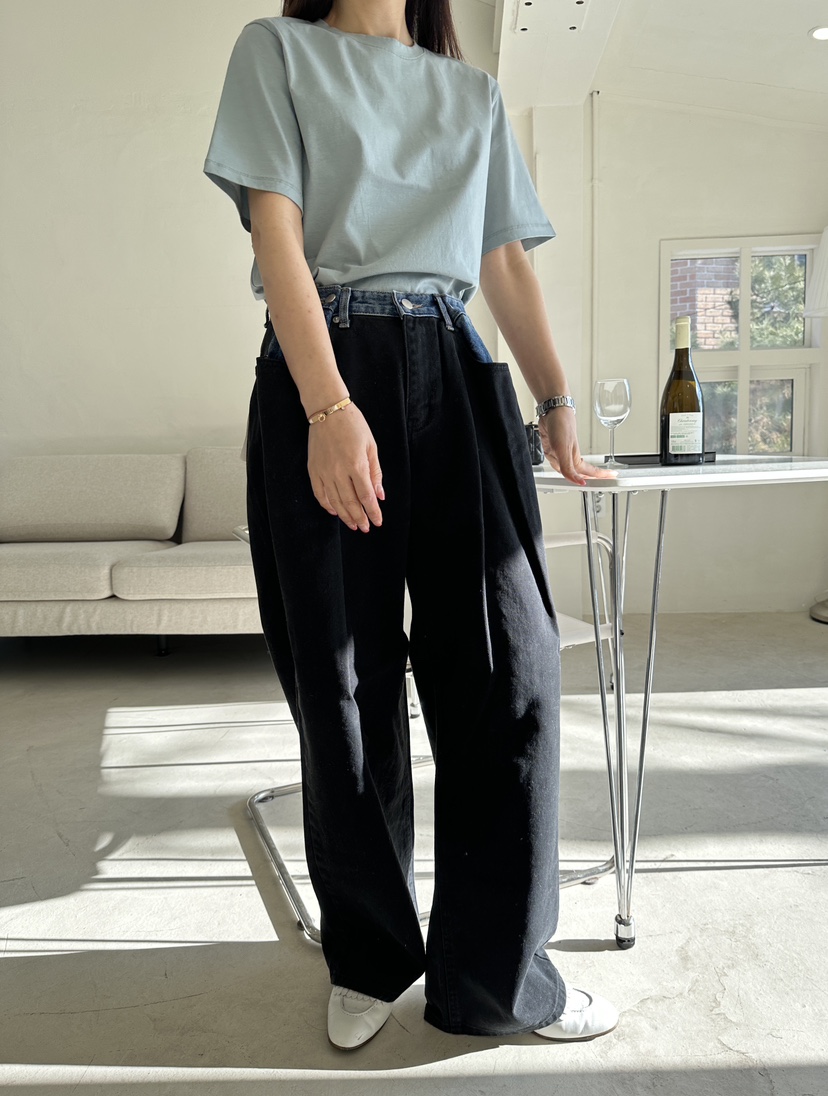 EDITION-P東大門代購女士新款職業熱賣時尚休閑牛仔褲紐扣EDITION/CHAHEE牛仔褲